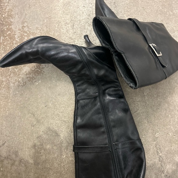 Zara genuine leather kitten heel pointy toe witchy whimsigoth boots - Picture 7 of 9